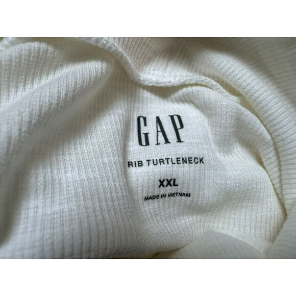 GAP Womens Essential Rib Off White Turtleneck Pullover Long Sleeve Top XXL - Picture 6 of 8